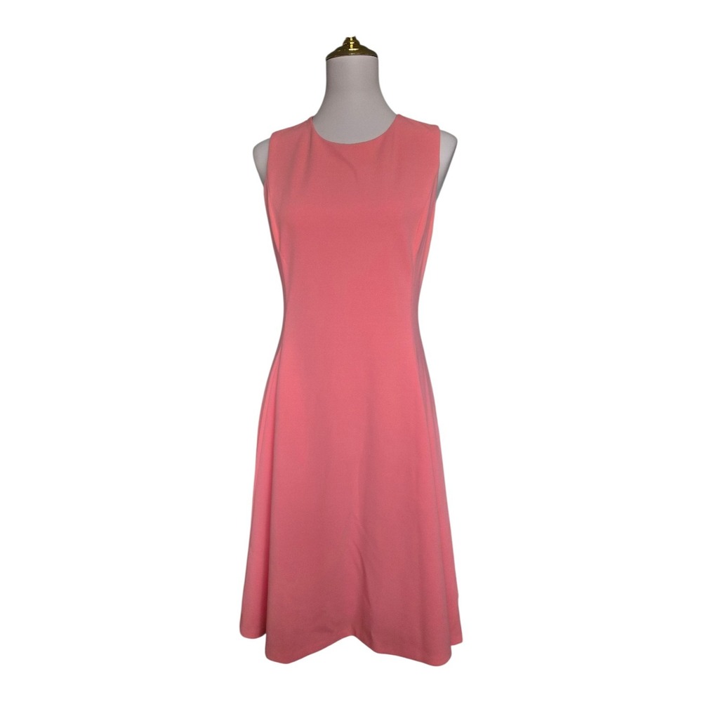 DKNY Coral Sleeveless Fit‎ & Flare Midi Dress Womens 6 Lined NWT